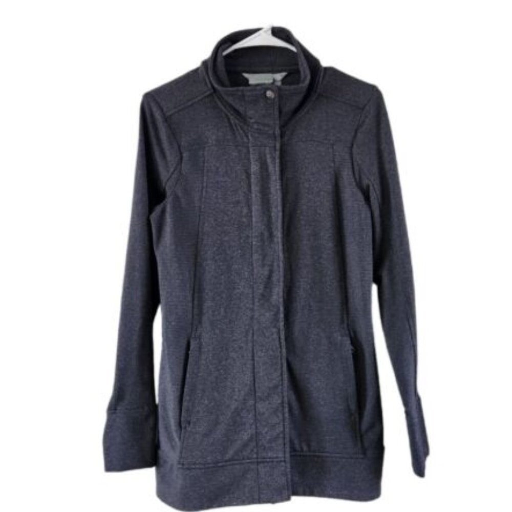 Athleta Full Zip Hiking Mid Layer Coat Jacket Dark Gray Size Small